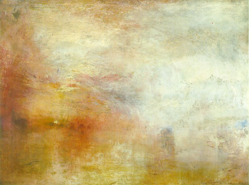William Turner, sun setting over a lake